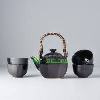 ZESTAW do herbaty: czajniczek z zaparzaczem + 4 czarki. Prod.: Japonia : IDEALNY NA PREZENT!