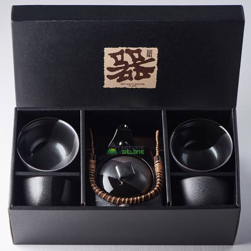 ZESTAW do herbaty: czajniczek z zaparzaczem + 4 czarki. Prod.: Japonia : IDEALNY NA PREZENT!